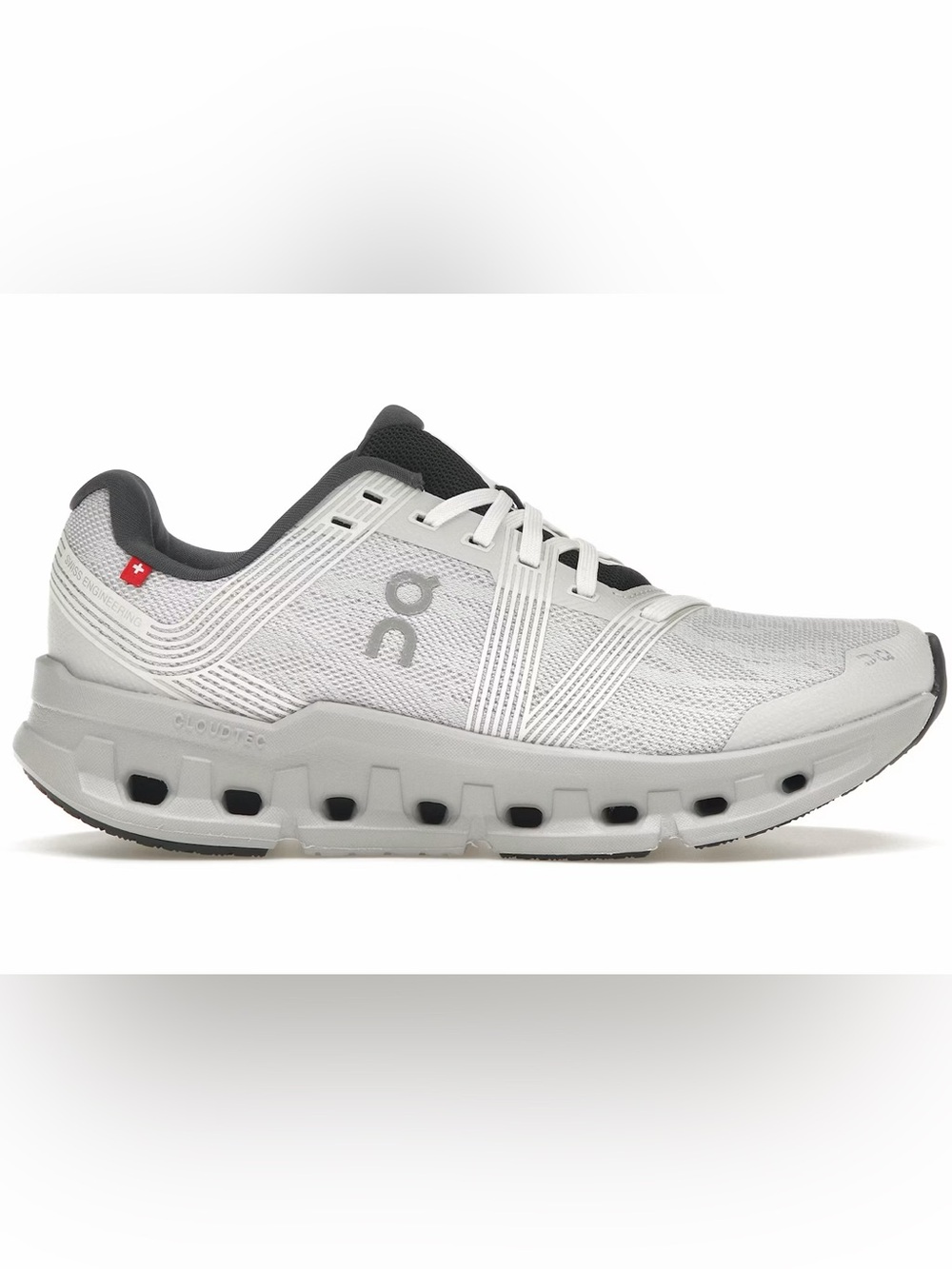 On Cloudgo running shoe in a white and glacier grey color way size 7.5